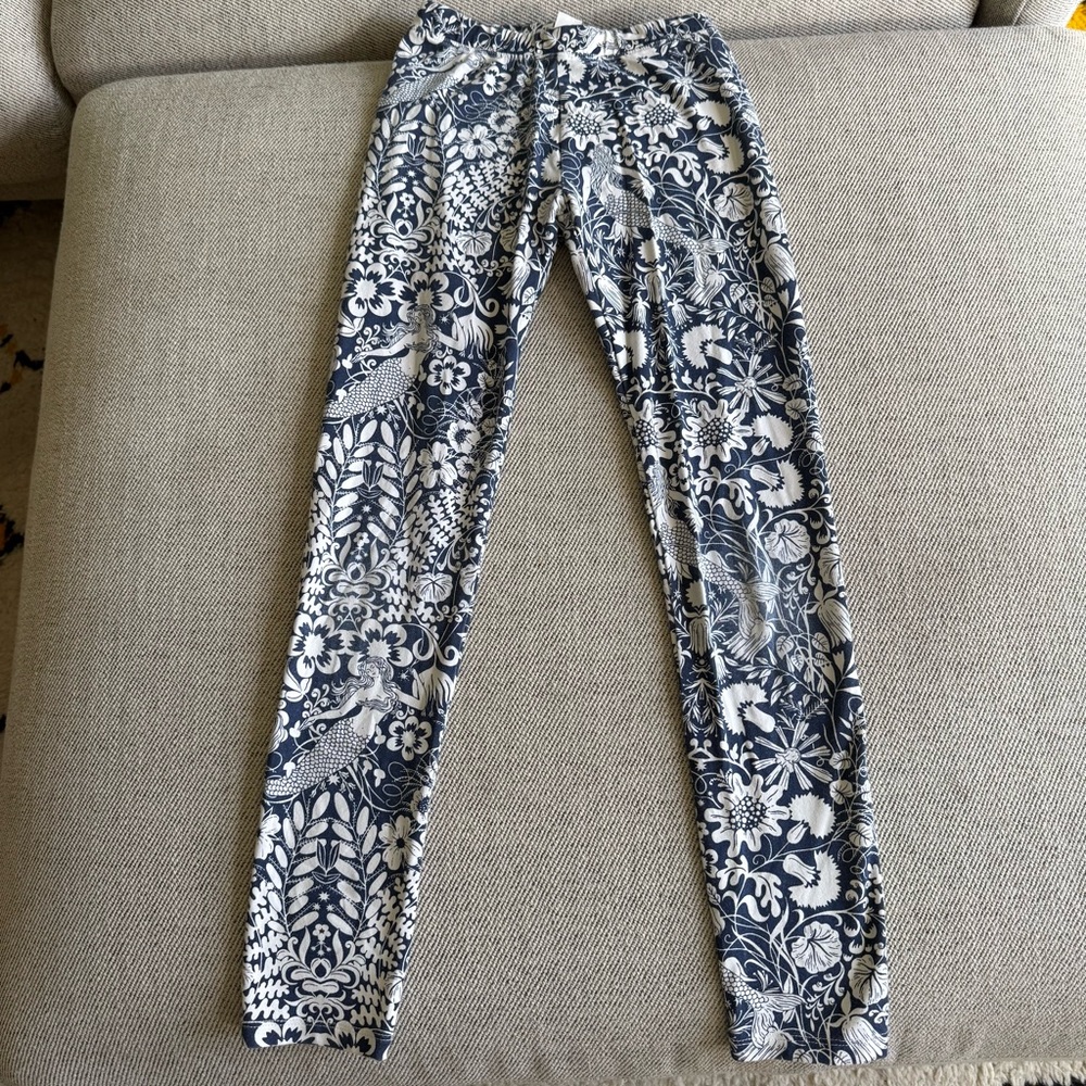 Crewcuts Navy and White Floral Leggings
